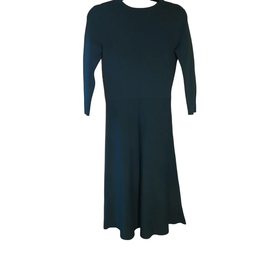Eliza J Knit Midi Dress Long‎ Sleeve Crew Neck Teal Green Size S